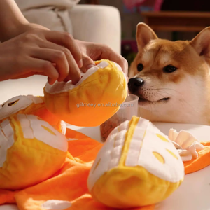 Jouet interactif pour chien en peluche Orange, jeu de <span class=keywords><strong>cache</strong></span>-<span class=keywords><strong>cache</strong></span>, puzzle tangerine, jouet sonore pour chiot - Product Image 5