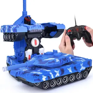 Electric Deformation Tank Robot Car With Flashing LED Lights And Music Universal Wheel Vehicles Model Toy Gift For Kids Age 3-10