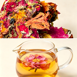 Gâteau de thé noir floral composé du Yunnan, 200g, 6 ingrédients naturels, thé aux fleurs fait à la main pour la santé et le bien-être - Product Image 2