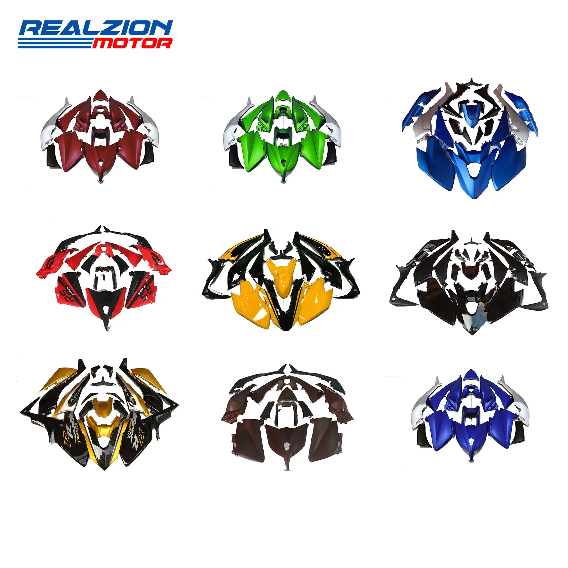 REALZION Kit Fairing Kustom Plastik ABS Keren Sepeda Motor untuk YAMAHA TMAX 500 530 Kawasaki Ninja 650R Z1000