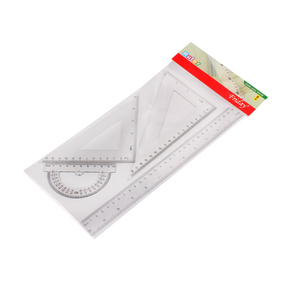 Plastic Clear Transparent Ruler Math <strong>Set</strong> Ruler Geometry Math Ruler Measuring Tool - Product Image 1
