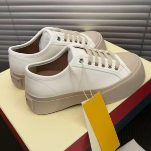 Zapatos Deportivos Casuales Transpirables con Plataforma y Cordones de Cuero y Tela, Punta Redonda, Estilo Moderno y Lujoso -Mrn-nii - Product Image 2