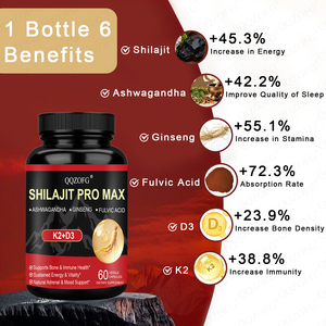 Venta caliente Shilajit Capsule Pro <span class=keywords><strong>Max</strong></span> Plus D3 K2 Ashwagandha Ginseng Fulvic Acid Energía sostenida y vitalidad 60 unidades - Product Image 4