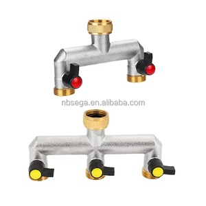 Collecteur en <span class=keywords><strong>laiton</strong></span> <span class=keywords><strong>tuyau</strong></span> d'irrigation de jardin minuterie séparateur collecteur de soupape avec connecteurs rapides - Product Image 1