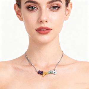 Elegante Collar con Colgante de los 12 Signos del Zodiaco con Cuentas de Piedras Naturales, Collar de Cristal Curativo de Leo, Virgo, Regalos de Cumpleaños - Product Image 4