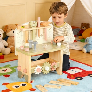 Jouets éducatifs en bois Montessori pour enfants d'âge préscolaire, jeux <span class=keywords><strong>de</strong></span> simulation, ensembles d'outils <span class=keywords><strong>de</strong></span> construction, table d'atelier pour enfants - Product Image 2