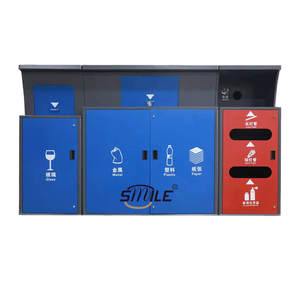 SMILE outdoor garden park street eco large trash can outside metal refuse bin square stainless steel waste bins manufacturers