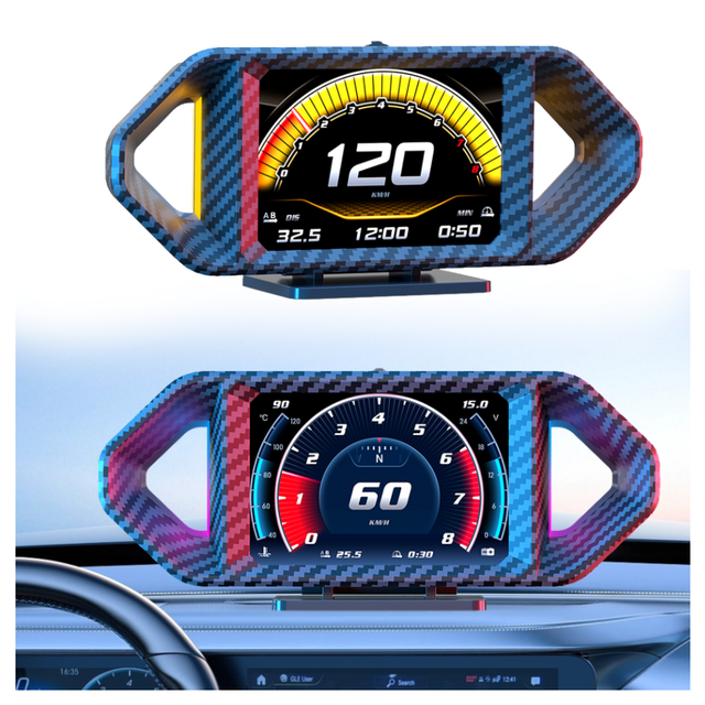 6 in 1 New Obd2 Gauge P26 DIY Language Color Interface Clear Fault Code Type-c Port JDM Car Head up Display Car Gps Hud