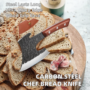 Premium Carbon Steel Wood Handle Kitchen Chef <b>Bread</b> <b>Knife</b> for Watermelon and Ham Slicing - Product Image 2