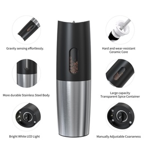 Base-Charging Gravity Electric <b>Pepper</b> Mill Automatic <b>Pepper</b> <b>Grinder</b> Rechargeable Stainless Steel Salt and <b>Pepper</b> <b>Grinders</b> - Product Image 3