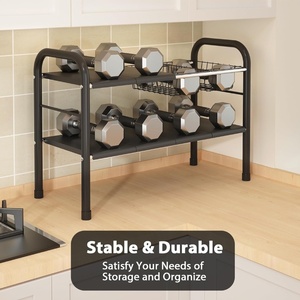 Organisateur extensible à 2 niveaux <span class=keywords><strong>sous</strong></span> l'évier avec 2 paniers et 6 panneaux, étagère de rangement multi-usages pour cuisine, salle de bain et placard - Product Image 2
