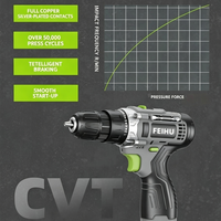 Perceuse-visseuse électrique 21V à double vitesse, batterie lithium, mini-perceuse portable pour la construction et l'usage domestique, perçage max. 40 mm