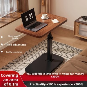 Tavolino Pieghevole Regolabile in Altezza con Struttura in <span class=keywords><strong>Legno</strong></span> <span class=keywords><strong>e</strong></span> <span class=keywords><strong>Ferro</strong></span>, Arredamento per Soggiorno, Scrivania Piccola per Studio <span class=keywords><strong>e</strong></span> Dormitorio Studentesco - Product Image 5