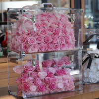 Boîte Cadeau Premium Rose Éternelle Tanabata 214 Saint-Valentin 520 Cadeaux de Noël Forme Carrée pour Noël et Remise de Diplôme