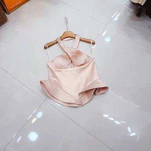 <span class=keywords><strong>Chemisier</strong></span> 2026 avec ceinture, effet amincissant et sculptant la taille, bordure à volants, moelleux, dos nu et soutien du cou - Product Image 4