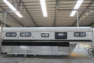HERUI Luxe Triple-Cheval Col De Cygne En Aluminium Horsebox Aérodynamique Tack Stockage DOT Certification Equine Transport Solution 2 - Product Image 2