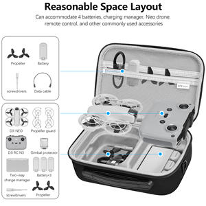 Étui rigide Amazear prêt à voyager pour DJI Neo, sac étanche noir avec design portable, sac de rangement - Product Image 5