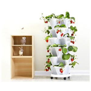 Macetas apilables de plástico duradero de varios niveles de 3o 4 pétalos, macetas de verduras y hierbas de fresa, jardín Vertical <span class=keywords><strong>para</strong></span> interiores y exteriores - Product Image 3
