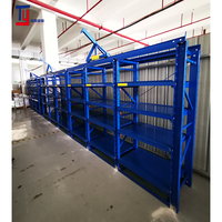 Système de rayonnage en entrepôt Support de moule semi-ouvert 3 couches avec tiroirs en acier robuste Support de stockage en acier