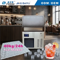 Machine à glaçons cubiques de 40 kg, refroidie par air, production de glace 24h/24, glace cristalline, nettoyage facile, machine à glaçons carrés pour la restauration et les cafés