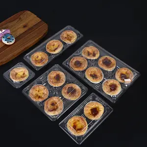 1/2/3/4/6 trứng Tart bao bì hộp trong suốt Pastry container bánh thực phẩm vỏ sò Pet hộp nhựa