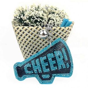 Patlamış Mısır Şeklinde Kristal Harfli CHEER Anahtarlık Deri Püsküllü Anahtarlıklar Rhinestone Anahtarlıklar Kadın Çantası Süsü - Product Image 5
