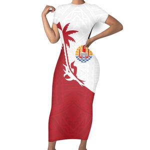 <span class=keywords><strong>Tahiti</strong></span> polynésien Tribal tatouage cocotier motif Slim Fit robe imprimer à la demande fête robe de soirée qualité jupe en gros - Product Image 1