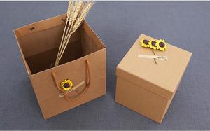 Thêm logo của bạn tùy chỉnh phong cách retro hình chữ nhật vuông chất lượng cao Kraft bao bì các tông hộp với hoa trang trí cho món quà - Product Image 6