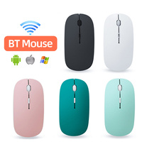 Périphériques Informatiques Souris Sans Fil Bluetooth Ultra Légère Silencieuse Rose Noir, Souris d'Ordinateur Mince pour Bureau
