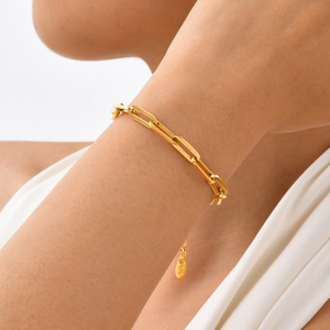 Bracelet chaîne à maillons cubains plaqué or 18 carats hypoallergénique pour couples <span class=keywords><strong>cadeau</strong></span> de <span class=keywords><strong>luxe</strong></span> réglable avec fermoir sécurisé - Product Image 6