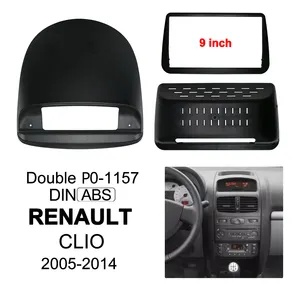 더블 Din 라디오 9 인치 플레이어 DVD Renault Clio 2005 2006 2007 2008 2009 2010 2011 2012 2013 2014 프레임
