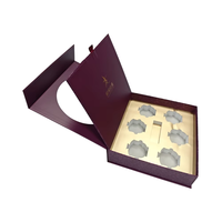 Emballage cadeau rigide en papier magnétique personnalisé avec logo, recyclable, à fentes, revêtement UV, doublure en éponge résistante