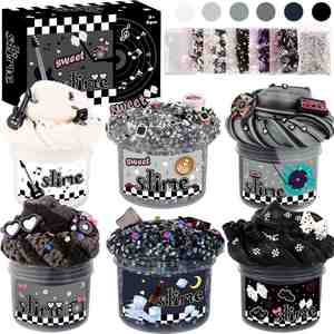 Wholesale Punk Style <b>Slime</b> Pack Six Jars Cream <b>Cloud</b> Clear Non Sticky Creative Party Favor Educational Toy Supplier - Product Image 1