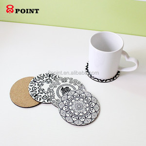 Factory Sales Directly Sublimation MDF Wood coaster Cork coaster 90mm <strong>Round</strong> <strong>Place</strong> <strong>Mats</strong> for Restaurant - Product Image 1
