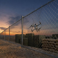 Filet de protection invisible flexible en maille de corde tressée en acier inoxydable 304 personnalisé pour l'interception des drones