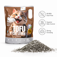 Litière pour chat en tofu naturel au charbon actif, contrôle puissant des odeurs, neutralise l'ammoniac, surveillance de la santé, changement de couleur, approvisionnement en vrac