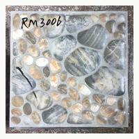 Carreaux de sol en céramique imitation pierre moderne pour extérieur, texture parquet, 300x300, finition mate antidérapante, pour villa, école et entrepôt