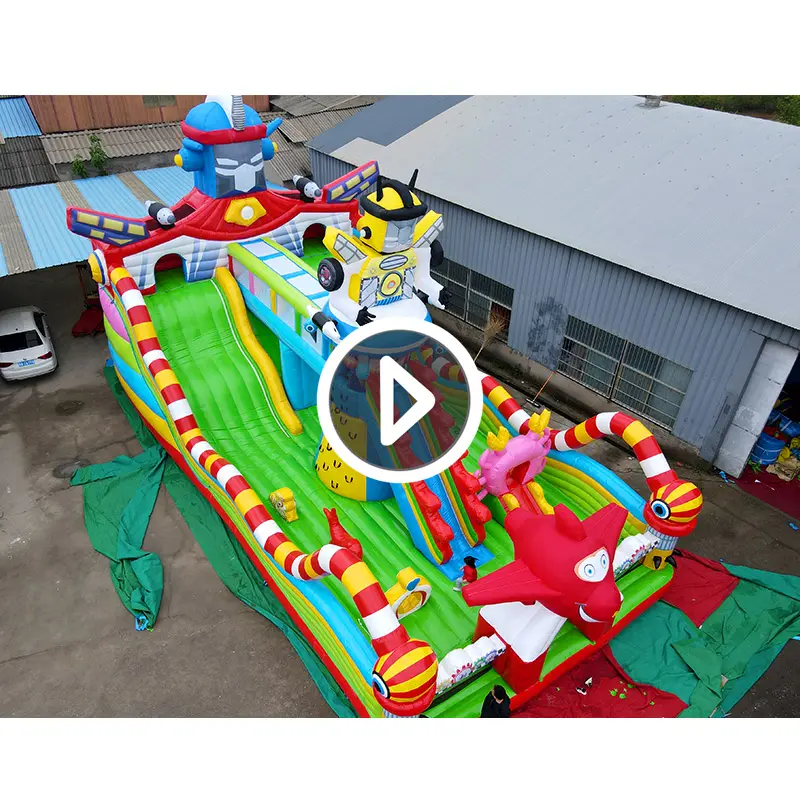 Commercial Large Big Inflatable Slide Robot Jumper Combo Bouncy Castle Jumping Obstacle Course Bounce House For Party Rentals