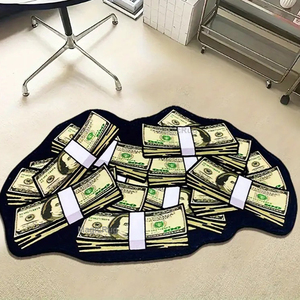 Tapis personnalisé découpé à l'emporte-pièce Tapis rouge à motif dollar imprimé Tapis 3d Décoration de la maison pour <span class=keywords><strong>No</strong></span>ël Designer Logo de luxe Tapis de zone - Product Image 6