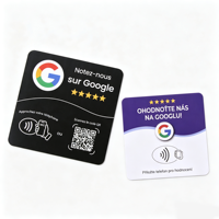 Autocollant de table NFC en PVC |   Carte PVC NFC personnalisée avec logo 100 mm, étiquette NFC, carte de médias sociaux, étanche, avis Google, plaque RFID PVC