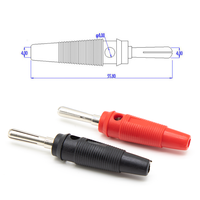 Connecteur banane à fente croisée en cuivre pur 4 mm 32A avec trou latéral, gaine en PVC fraisée, empilable