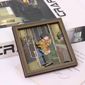 Aimant de réfrigérateur rectangulaire en bois, peinture à l'huile abstraite Art Déco Fangao, motif tournesol et ciel étoilé, design créatif, souvenir de voyage - Product Image 5