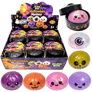 Boîte mystère d'Halloween : Jouet Squishy anti-stress doux et scintillant (Citrouille, Œil, Fantôme) pour cadeaux de fête et vente en gros - Product Image 5