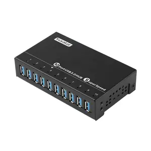 Sipolar 10 Port Transfer Data USB 3.0 Hub, Pengisi Daya Adaptor Daya 60W 12V 5A Super Cepat untuk Ponsel Tablet A-103