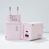 Adaptateur secteur GaN 45W Macaron USB Type-C Chargeur rapide pour iPhone Samsung Android Cube