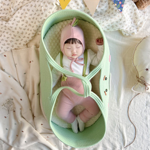 Corde de coton tissé <span class=keywords><strong>Moïse</strong></span> panier bébé dormir panier à langer dessin animé décoration comprend matelas matelas matelas matelas paniers de rangement - Product Image 3