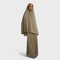 Abaya personnalisée en jersey liquide anti-plis brillant pour femme, respirante et élastique, avec ensemble jupe et khimar pour musulmanes aux Pays-Bas
