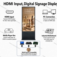 Pantalla LCD Digital Vertical para Exteriores de 43 55 65 75 Pulgadas, 3000 Nits, Impermeable IP66, con Soporte de Pie para Publicidad