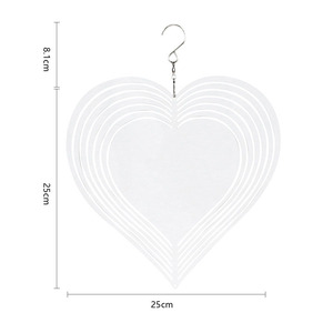 Esferas de aluminio en blanco para sublimación de tamaño personalizado, para espirales de viento, esculturas cinéticas impulsadas por el viento, adornos de suspensión y piezas decorativas con forma de corazón - Product Image 4