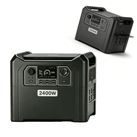 Station d'alimentation portable 10 kWh UPS 2400 W, générateur solaire à onde sinusoïdale pure LiFePO4 2560 Wh, panneau solaire, lampe torche, batterie extensible